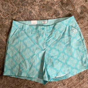 Crown & Ivy NWT 22W Shelby shorts blue/white